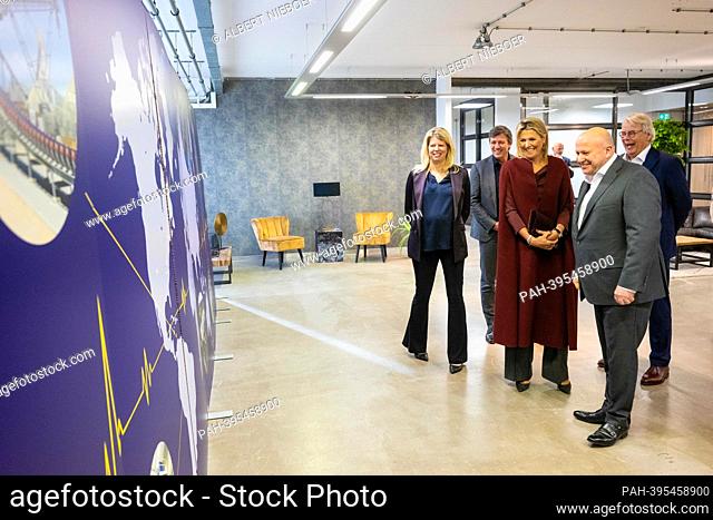 Queen Maxima of The Netherlands at FastFeetGrinded in Heerhugowaard, on February 15, 2023, for a workvisit in the context of circular entrepreneurship and...