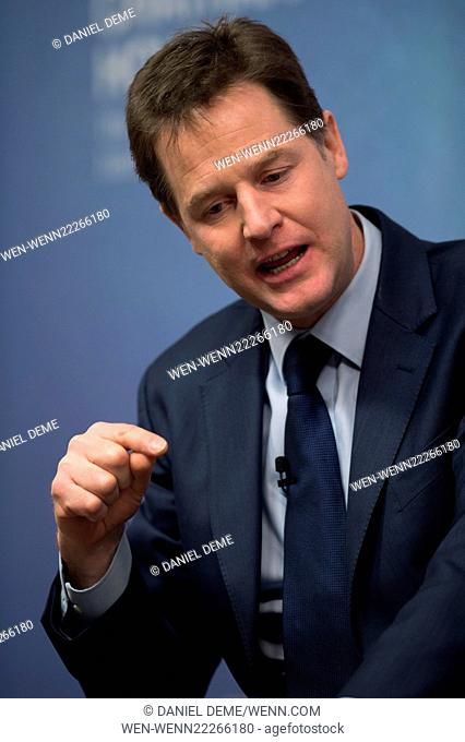 UK Drugs Policy: Taking the Lead Internationally. Nick Clegg and Richard Branson at speak at Chatham House. Featuring: Nick Clegg Where: London