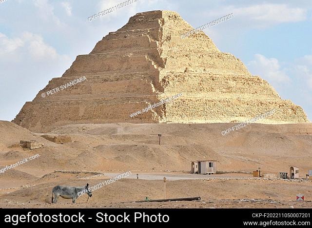The pyramid of Djoser (or Djeser and Zoser), called the Step Pyramid of Djoser, an archaeological site in the Saqqara necropolis, Egypt, October 17, 2022