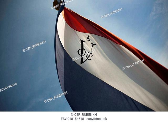 Dutch VOC flag against sun