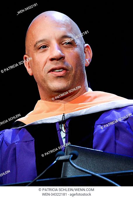 Vin Diesel speaks at Hunter College 2018 Commencement ceremony and receives his Honorary Doctor of Humane Letters at Radio City Music Hall Featuring: Vin Diesel...