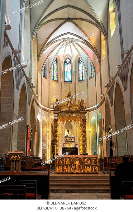 Royal Gniezno Cathedral's interior with sarcophagus St. Adalbert, historical and royal city in Greater Poland Voivodeship