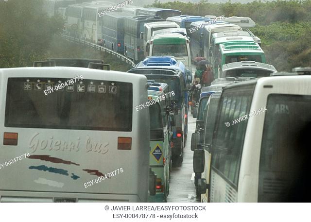 Road Traffic Bus, Nafarroa Oinez, Lumbier, Navarra, Spain