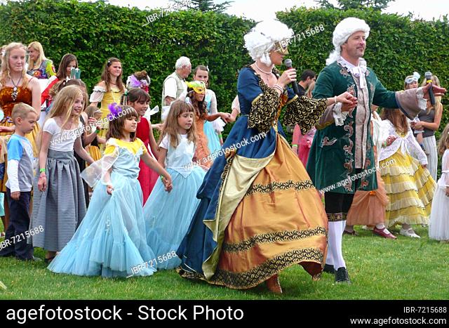 In Baroque Costume, Castle Park, Rundale Castle, Bauska, Latvia, Bauska, Latvia, Europe
