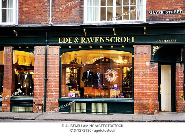 Ede and Ravenscroft traditional academic Tailors, Outfitters and Robemakers, Silver Street, Cambridge, England, UK
