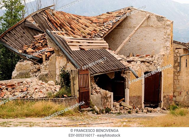 L'Aquila earthquake, collapsed house