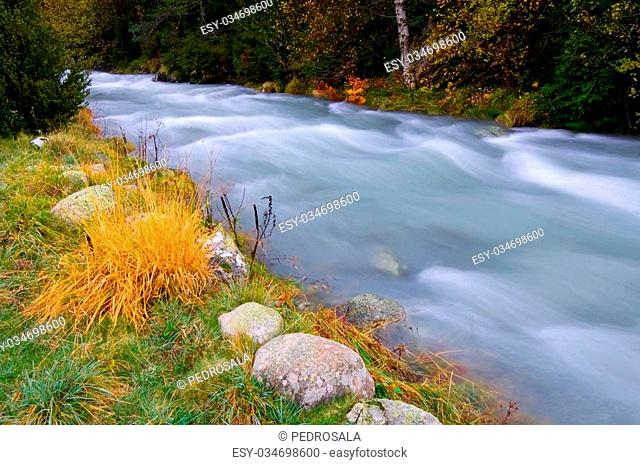 Aguas Limpias river in Sallent de Gallego, Tena Valley, Pyrenees, Huesca, Aragon, Spain