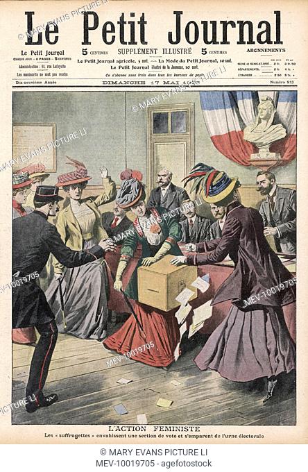 French suffragettes disrupt election by attacking ballot box