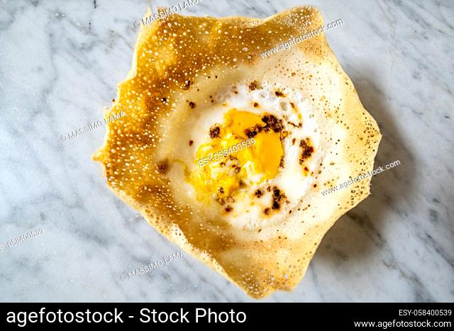 breakfast with homemade sri lankan egg hopper, bittara aappa