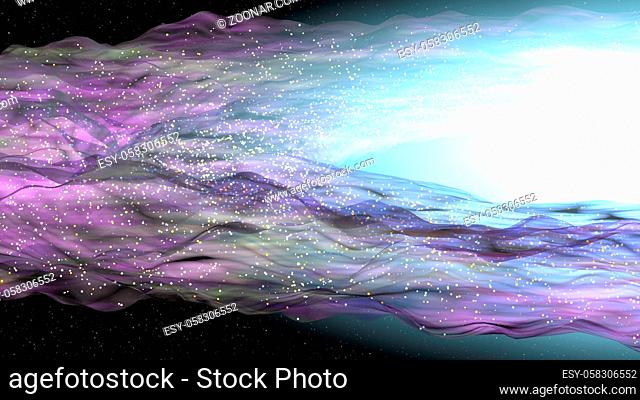 Sombrero galaxy in deep space 3d render