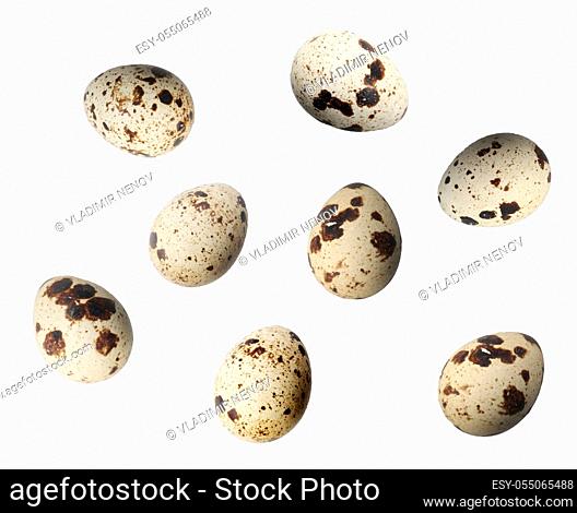 Fresh Quail Eggs Isolated On White Background