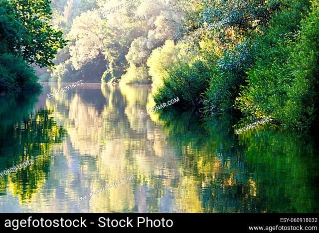 Beautiful Reflection on Cetina River near Split, Croatia