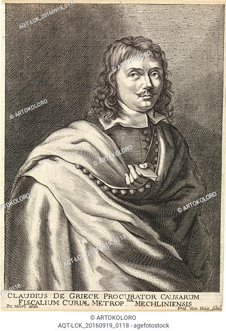 Portrait of Claudius the Grieck, Frederick Hendrick van den Hove, 1643 - 1654