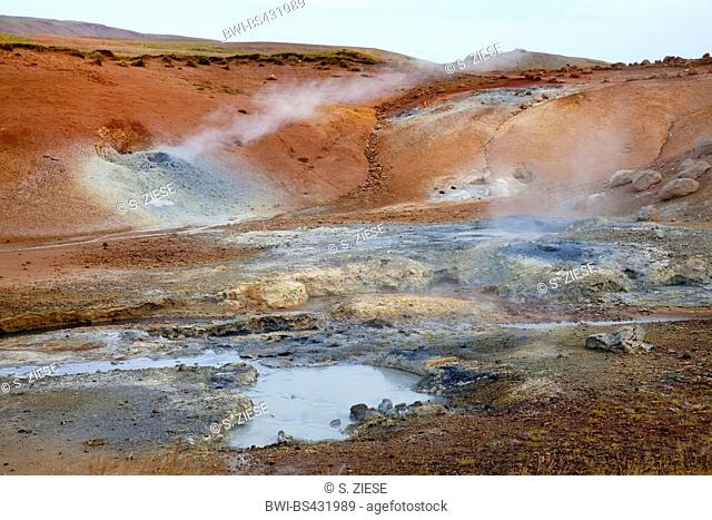 solfatara Seltun, geothermal area Krysuvik, Iceland, Reykjanes Peninsula