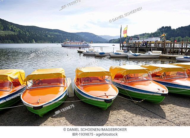 Boats on Lake Titisee, Black Forest, Baden-Wurttemberg, Germany, Europe
