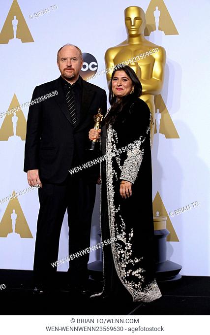 The 88th Oscars live from the Dolby Theatre - Press Room Featuring: Louis C.K., Sharmeen Obaid-Chinoy Where: Los Angeles, California