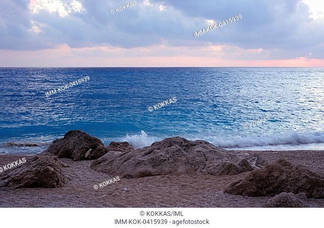 Porto Katsiki beach, rocks, view Lefkada, Ionian Island, Greece