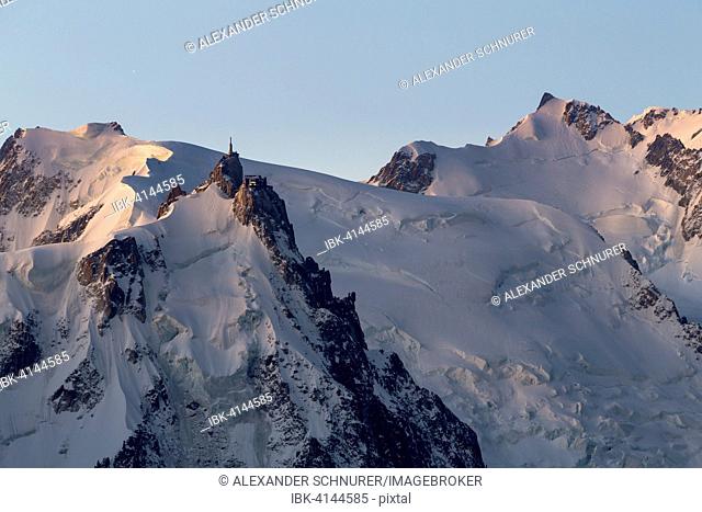 Aiguille du Midi upper station, morning light, Chamonix, Rhone-Alpes, France
