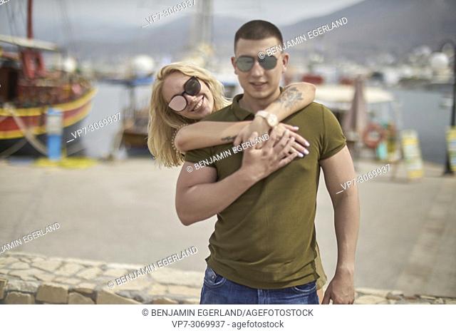 Happy young couple, Russian ethnicity, Hersonissos, Crete, Greece