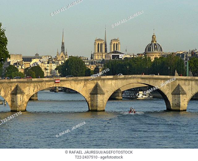 Paris (France). Royal Bridge over the River Seine in Paris city