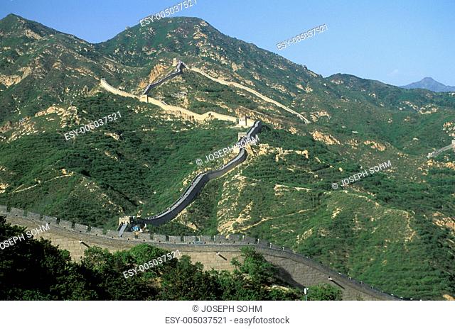 The Great Wall at Badaling in Beijing in Hebei Province, Peoples Republic of China