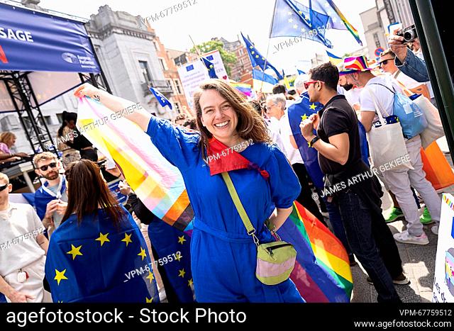 ATTENTION EDITORS: FOCUS COVERAGE, DISTRIBUTION REQUESTED TO BELGA Illustration picture shows the 'Brussels Pride', a manifestation of lesbian, gay