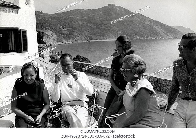 July 24, 1969 - Rome, Italy - PRINCE BERNARD and QUEEN JULIANA of the Netherlands with there daughters IRENE and MARGRIET spending time on vacation in Porto...