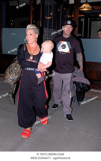 Pink and family in New York Featuring: Pink, Carey Hart, Jameson Moon Hart Where: Manhattan, New York, United States When: 11 Oct 2017 Credit: TNYF/WENN