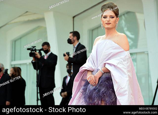 Italian make up artist Stephanie Glitter (Francesco Mammone) at the 78 Venice International Film Festival 2021. Dune red carpet