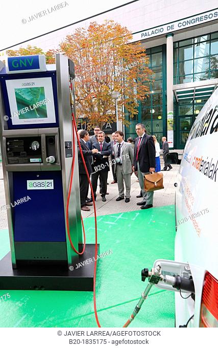 The Minister of Industry of the Basque Government Bernabe Unda in the Congress Green Cars, Assortment for gas vehicles, Vitoria Gasteiz, Araba, Basque Country