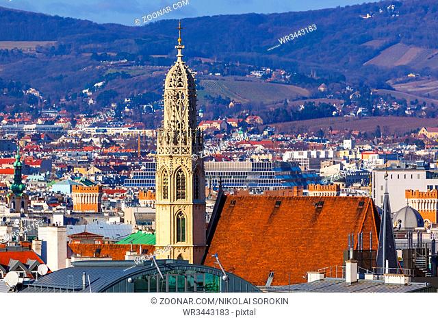 View from Saint Stephan cathedral in Vienna Austria - cityscape architecture background