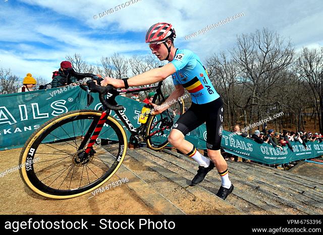 Belgian Toon Vandenbosch pictured in action during the men's elite race at the World Championship cyclocross cycling in Fayetteville, Arkansas, United States