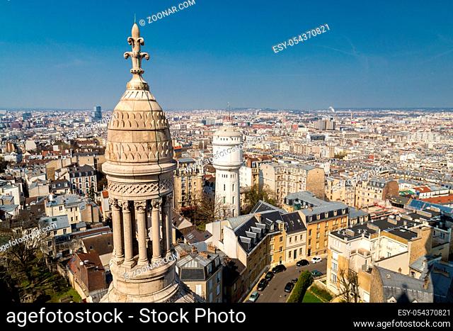 Aerial view of Paris from Basilica of the Sacred Heart