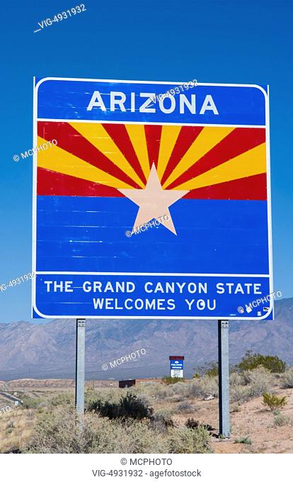 Welcome to Arizona sign from California to Arizona driving - 24/03/2028