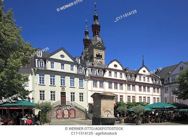 Germany, Koblenz, Rhine, Moselle, Maifeld, Eifel, Hunsrueck, Westerwald, Rhineland-Palatinate, old city, Plan, market place, residential buildings, classicism