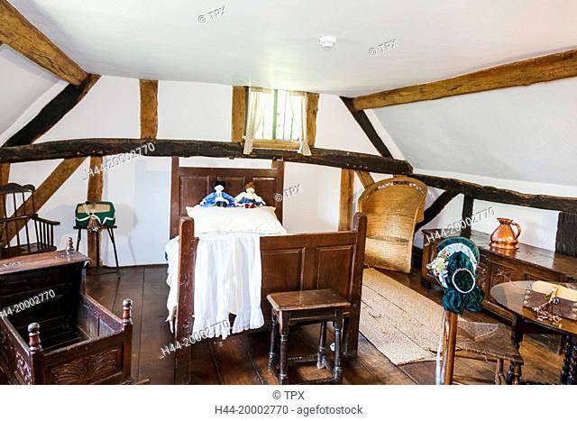 England, Warwickshire, Cotswolds, Stratford-Upon-Avon, Anne Hathaway's Cottage, Bedroom