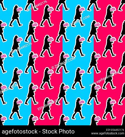 Woman rights or feminism concept silhouette seamless pattern illustration design