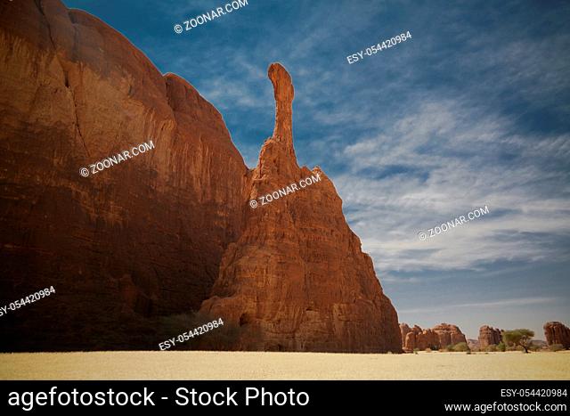 Abstract Rock formation at plateau Ennedi aka spire in Chad