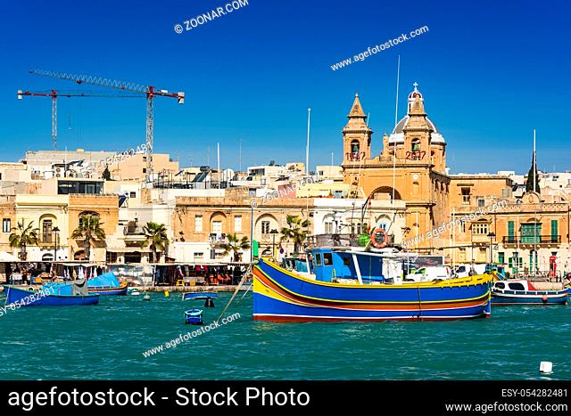 Traditinal fishing village Marsaxlokk, Malta
