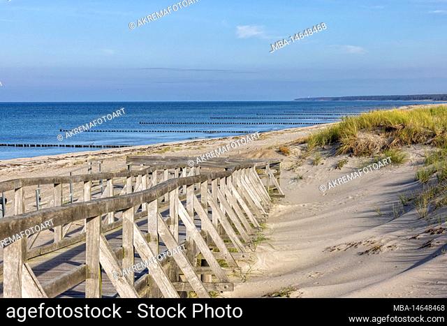 View of the Baltic Sea beach near Wustrow on the peninsula Fischland-Darß-Zingst