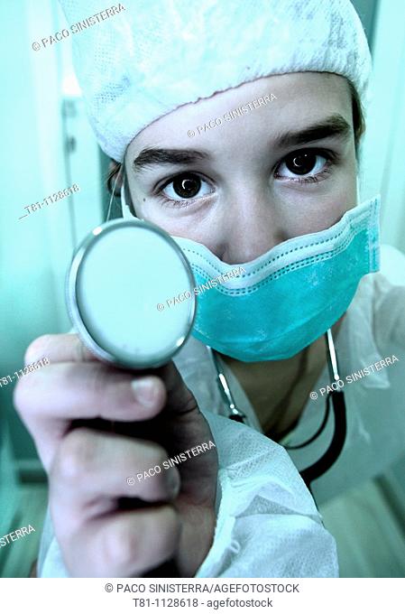 girl playing the doctor