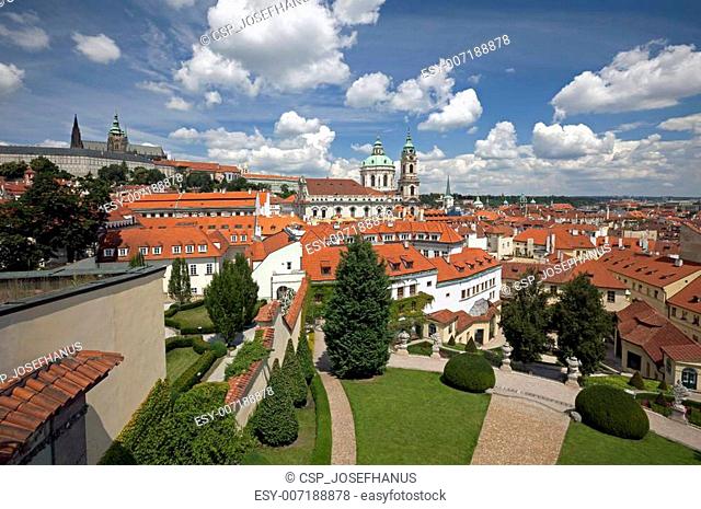 Prague, Vrtbovska Garden and skyline