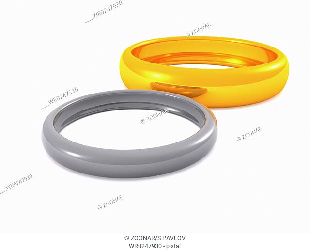 two rings. 3D wedding
