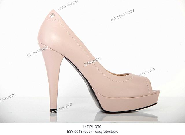 woman shoes on white background