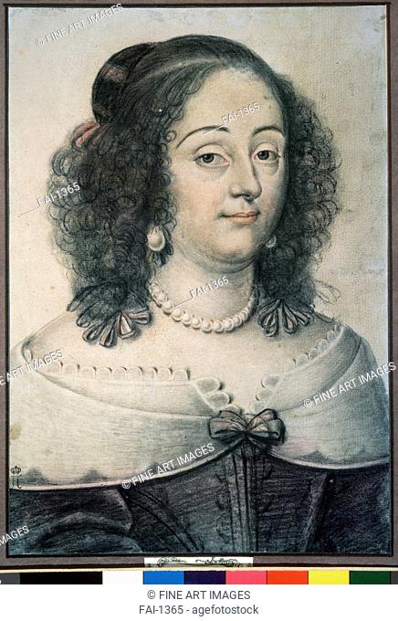 Portrait of a woman. Dumoustier, Daniel (1574-1646). Black chalk and sanguine on paper. Baroque. 1640. State A. Pushkin Museum of Fine Arts, Moscow