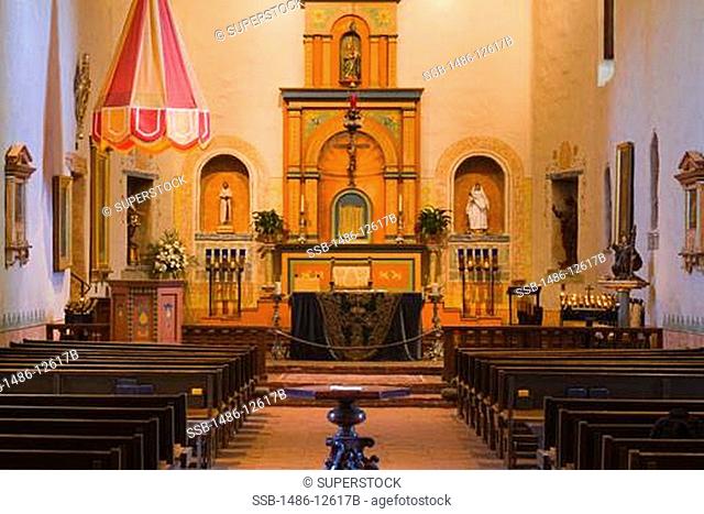 Church interior, Mission Basilica San Diego de Alcala, San Diego, California, USA