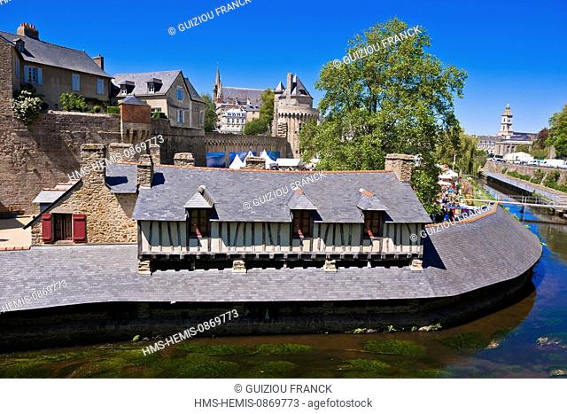 France, Morbihan, Golfe of Morbihan, Vannes, the wash house on the banks of the Sene river