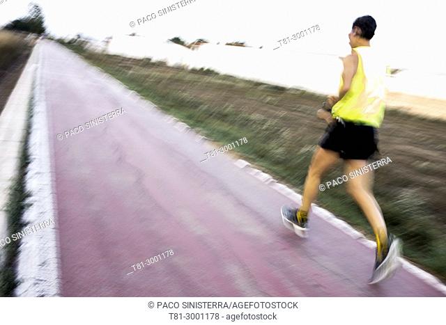 runner in movement. Valencia, Spain