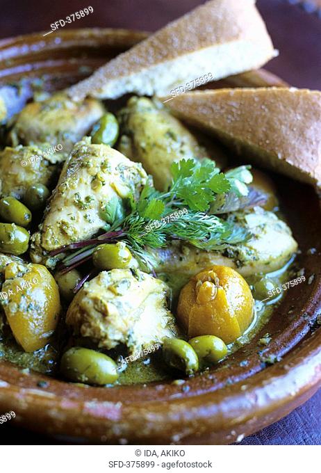 Chicken tajine with olives and lemon confit Morocco