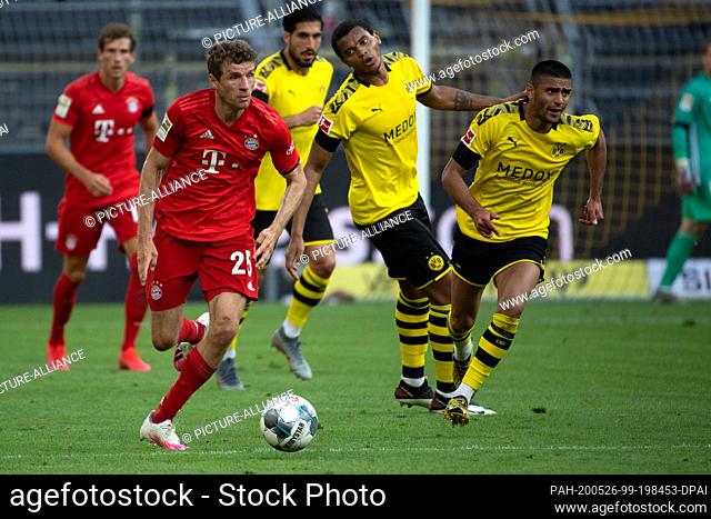26 May 2020, North Rhine-Westphalia, Dortmund: Football: Bundesliga, 28th matchday, Borussia Dortmund - FC Bayern Munich at Signal Iduna Park